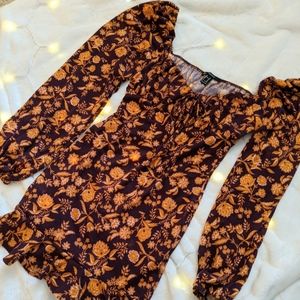 Forever 21 puff long sleeve mini milkmaid dress